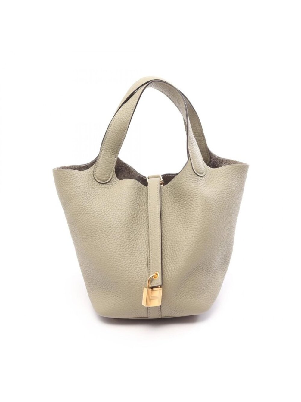 Hermes Picotin Lock PM Sage Leather Handbag